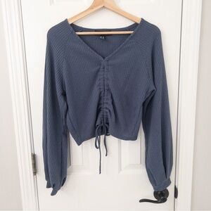 Forever 21 Blue Ruched Blouse